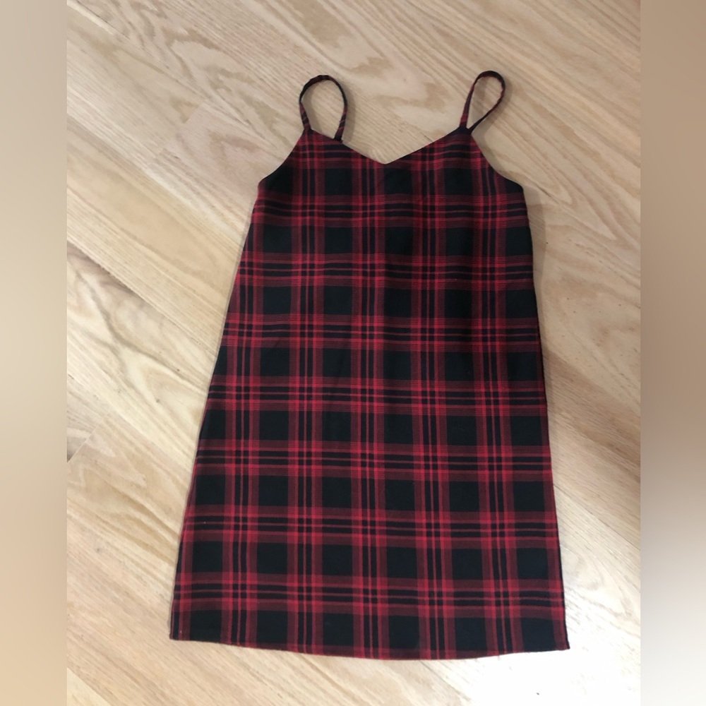 Red and black plaid dress